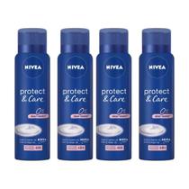 Kit 2 Pack Desodorantes Antitranspirantes Aerossol 48h Nivea Protect & Care 2 unidades 150ml cada Kit 2 Pack Desodorantes Antitranspirantes Aerossol 48h Nivea Protect & Care 2 unidades 150ml cada