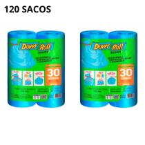 Kit 2 pack saco para lixo dover roll resist 30 litros reforçado, econômico 2 rolos com 30 unidades cada