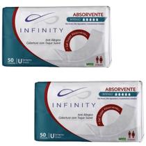 Kit 2 Pacotes Absorvente Geriátrico Anti Alérgico - Infinity - Total 100 Unidades