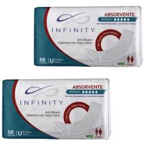 Kit 2 Pacotes Absorvente Geriátrico Incontinência - Infinity - Total 100 Unidades Kit 2 Pacotes Absorvente Geriátrico Incontinência - Infinity - Total 100 Unidades