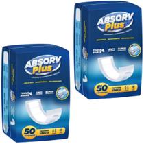 Kit 2 Pacotes Absorvente Geriátrico Pos Parto Absorv Plus - 100 Unidades