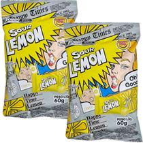 Kit 2 Pacotes Balas Sour Super Lemon 60g Happy Time