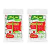 Kit 2 Pacotes Canudo Biodegradável para Shake Strawplast Sachê Transparente (200 Unidades)