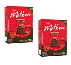 Kit 2 pacotes Chocolate em Pó Melken 100% cacau 200g Harald