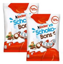 Kit 2 Pacotes Chocolate Kinder Schoko Bons 125G Importado