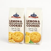 Kit 2 Pacotes Cookie Gourmet Merba 200g Limão com Chocolate Branco Importado