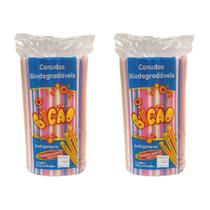 Kit 2 Pacotes de Canudos Biodegradável Para Refrigerante Bicão com 800 unidades Kit 2 Pacotes de Canudos Biodegradável Para Refrigerante Bicão com 800 unidades