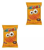 Kit 2 Pacotes de Chocolate ao Leite Confeito Cor Laranja Kit 2 Pacotes de Chocolate ao Leite Confeito Cor Laranja