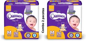 Kit 2 Pacotes de Fraldas Cremer Magic Care -Tamanho M-Total 52 Fraldas