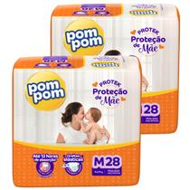 Kit 2 Pacotes de Fraldas Descartável Infantil Pom Pom Protek Kit 2 Pacotes de Fraldas Descartável Infantil Pom Pom Protek