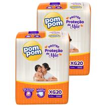 Kit 2 Pacotes de Fraldas Descartável Infantil Pom Pom Protek Kit 2 Pacotes de Fraldas Descartável Infantil Pom Pom Protek