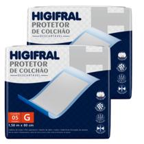 Kit 2 pacotes de protetor de colchão descartável higifral