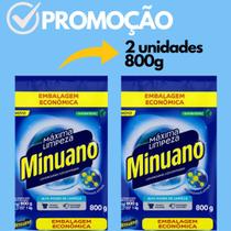 Kit 2 Pacotes De Sabão Em Pó Minuano 800 Gramas Lava Roupas