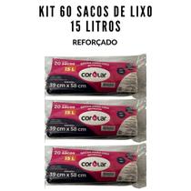 Kit 2 pacotes de saco para lixo de 15l reforçado cor e lar Kit 2 pacotes de saco para lixo de 15l reforçado cor e lar