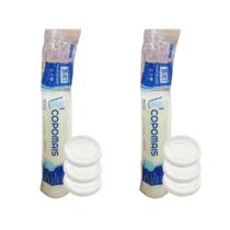 Kit 2 Pacotes de Tampas para Pote de 100ml e copos de 180 a 200ml Transparente Copomais com 100 unidades Kit 2 Pacotes de Tampas para Pote de 100ml e copos de 180 a 200ml Transparente Copomais com 100 unidades