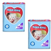 Kit 2 Pacotes Fralda Descartável Trik Baby Tamanho XG 140 Unidades Total