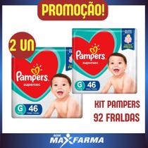 kIT 2 PACOTES Fralda Pampers Supersec G 46 unidades