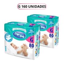 Kit 2 Pacotes Fraldas Descartaveis Infantil Enzzo Baby G - 80 Unidades Cada Totalizando 160 Unidades Kit 2 Pacotes Fraldas Descartaveis Infantil Enzzo Baby G - 80 Unidades Cada Totalizando 160 Unidades