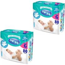 Kit 2 Pacotes Fraldas Descartaveis Infantil Enzzo Baby G - Total 160 Unidades