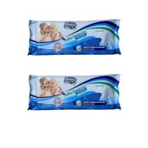 Kit 2 Pacotes Lenço Toalha Umedecida Bebê Infantil Nature Care Adulto com 40 Unidades Cada