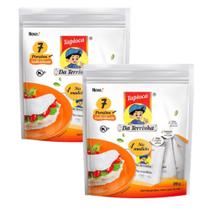 Kit 2 pacotes tapioca da terrinha na medida 7 sachês 70g cada praticidade com porções individuais