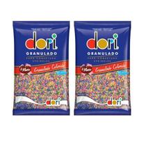 Kit 2 Pacotinhos Granulado Confeito Açucarado Colorido 2Kg