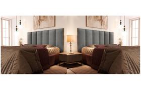 Kit 2 Paineis Cama Box Flanel Para Cama 1,60 Queen Suede cor Cinza - JM Casa dos Móveis