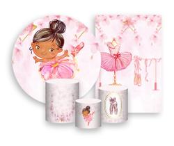 Kit 2 Painéis De Festa + Trio De Capas Cilindro - Bailarina Floral 012