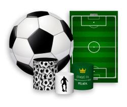 Kit 2 Painéis De Festa + Trio De Capas Cilindro - Bola de Futebol Campo 001