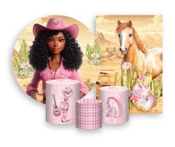 Kit 2 Painéis De Festa + Trio De Capas Cilindro - Boneca Boiadeira 011