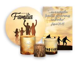 Kit 2 Painéis De Festa + Trio De Capas Cilindro - Culto da Família Silhuetas 019 Kit 2 Painéis De Festa + Trio De Capas Cilindro - Culto da Família Silhuetas 019