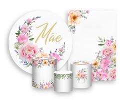 Kit 2 Painéis De Festa + Trio De Capas Cilindro - Dia das Mães Floral Em Lua 016 Kit 2 Painéis De Festa + Trio De Capas Cilindro - Dia das Mães Floral Em Lua 016