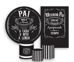 Kit 2 Painéis De Festa + Trio De Capas Cilindro - Dia Dos Pais Preto 019