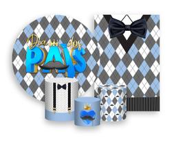 Kit 2 Painéis De Festa + Trio De Capas Cilindro - Dia Dos Pais Sueter Azul 003 Kit 2 Painéis De Festa + Trio De Capas Cilindro - Dia Dos Pais Sueter Azul 003