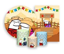 Kit 2 Painéis De Festa + Trio De Capas Cilindro - Festa Junina do Flork Caipira 004