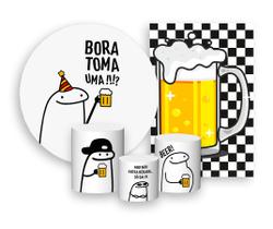 Kit 2 Painéis De Festa + Trio De Capas Cilindro - Flork Bento Cake Cerveja Beer 005