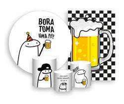 Kit 2 Painéis De Festa + Trio De Capas Cilindro - Flork Bento Cerveja Beer 005