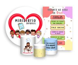 Kit 2 Painéis De Festa + Trio De Capas Cilindro - Ministério Infantil Coração 022 Kit 2 Painéis De Festa + Trio De Capas Cilindro - Ministério Infantil Coração 022