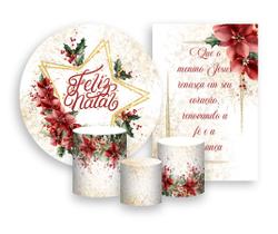 Kit 2 Painéis De Festa + Trio De Capas Cilindro - Natal Folhagens Efeito Glitter 005 Kit 2 Painéis De Festa + Trio De Capas Cilindro - Natal Folhagens Efeito Glitter 005