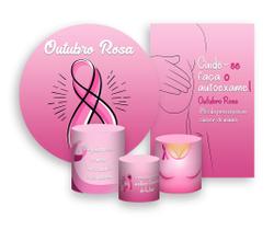 Kit 2 Painéis De Festa + Trio De Capas Cilindro - Outubro Rosa Degradê 001 Kit 2 Painéis De Festa + Trio De Capas Cilindro - Outubro Rosa Degradê 001