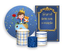 Kit 2 Painéis De Festa + Trio De Capas Cilindro - Pequeno Príncipe Cute 001