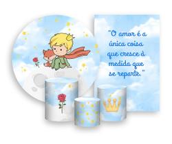Kit 2 Painéis De Festa + Trio De Capas Cilindro - Pequeno Príncipe Loiro 010