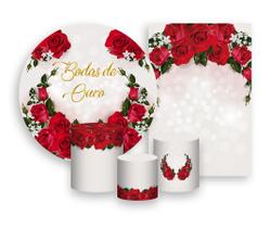 Kit 2 Painéis De Festa Trio De Capas Cilindros, Casamento Bodas de Ouro 018 Kit 2 Painéis De Festa Trio De Capas Cilindros, Casamento Bodas de Ouro 018