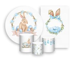 Kit 2 Painéis De Festa Trio De Capas Cilindros, Feliz Páscoa Coelho com Ovos 009 Kit 2 Painéis De Festa Trio De Capas Cilindros, Feliz Páscoa Coelho com Ovos 009