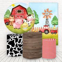 Kit 2 Painéis E Capas 3D Sublimado Fazendinha Fkpc-329