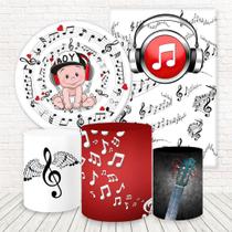 Kit 2 Painéis E Capas 3D Sublimado Musical Fkpc-1571