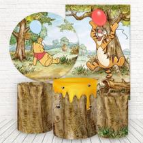 Kit 2 Painéis E Capas 3D Sublimado Urso Pooh Fkpc-020