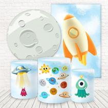 Kit 2 Painéis E Capas Tecido Astronauta Baby Fkpc-1401