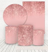 Kit 2 Painéis e Capas Tecido Sublimado Glitter Rosa WKPC-180 - Wear