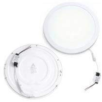 Kit 2 Paineis Plafon 25w Led Redondo Embutido Borda Fina Cor Branca